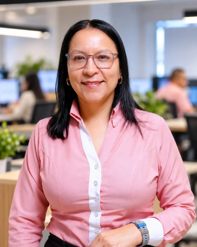 Valeria Escobar en las oficinas de Sweaden